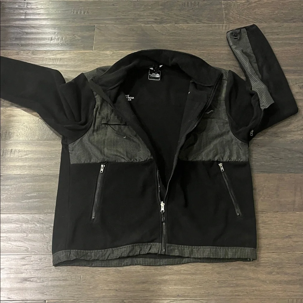 The North Face Denali Jacket Windowpane Black Gray Men’s Size XXL